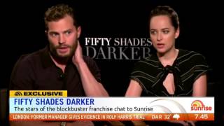 Jamie Dornan and Dakota Johnson talk Fifty Shades Darker Sunrise Interview [upl. by Ahsaeit]