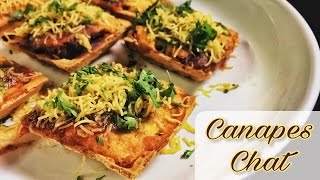 Vegetable Canapes Chat Recipe  वेजिटेबल केनोपी चाट  Easy quick bite snack recipe [upl. by Charyl]