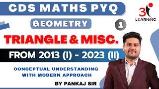 CDS Triangle Previous Year Questions  CDS Geometry PYQ cdstrianglepyq [upl. by Leahcim769]