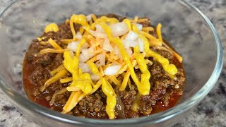 NO BEAN CHILI SLOW COOKER  Texas BBQ Chili [upl. by Drehcir146]