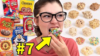 Testing 14 Most Popular Cereals as Rice Krispie Treats [upl. by Aisak864]