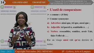 IPLAL grammaire 3ème leçon 19 La comparaison et la métaphore [upl. by Per]