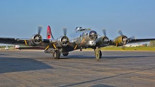 Boeing B17 Flying Fortress flight with cockpit view and ATC [upl. by Oelak]