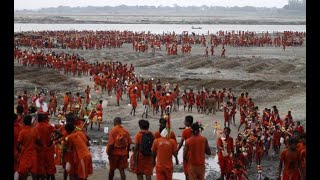 Bolbam Yatra Sultanganj to Deoghar  Sultanganj ganga ghat pai Kawariyo ki bhid  2021 [upl. by Cybill]