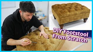 HOW TO MAKE A DIAMOND TUFTED FOOTSTOOL  DIY FOOTSTOOL FROM SCRATCH  FaceliftInteriors [upl. by Ines602]