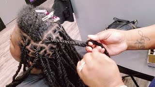 THE BEST EASY Loc Retwist with Rope Twists  Double Strand Twists  Two Strand Twists Locs [upl. by Hildegaard]