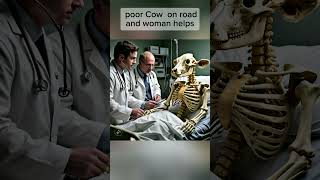 poor cow skeleton on road and womens helpspoorcow womenhelpspoorcow viralshort post viral [upl. by Webber24]