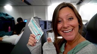 FLYING BUSINESS CLASS FOR KARAS BIRTHDAY  American Airlines Business Class for 11 hours [upl. by Naivaf]