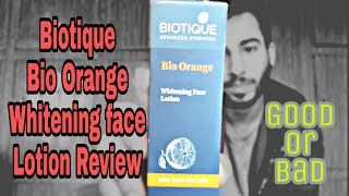 Biotique bio orange whitening face lotion review [upl. by Mashe]