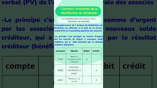 Les écritures comptables les plus utilisables dans la comptabilité de la distribution du dividende [upl. by Edythe]