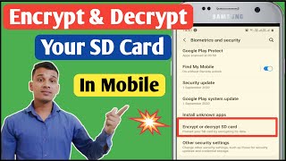 How to Encrypt and Decrypt SD Card in Mobile Phone  Encrypt SD Card  Decrypt SD Card Explained [upl. by Marcello]