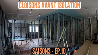 S3E10 RENOVATION GRANGE LES CLOISONS AVANT LISOLATION ENFIN LE DESSIN DES PIECES [upl. by Nylarak41]