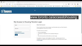 Register for the new MyAccesstoHousingTO portal for RentGearedtoIncome Housing in Toronto [upl. by Dranek]