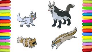 Pokemon coloring pages  Poochyena Mightyena Zigzagoon and Linoone [upl. by Straub314]