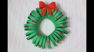 Easiest DIY Christmas Wreath  Paper Crafts  Christmas Decorations  Little Crafties [upl. by Krysta]