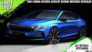 2024 Skoda Octavia Facelift Design Sketches Revealed  Explained All Spec Features Engine And More [upl. by Ettenhoj]