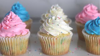 Easy Funfetti Birthday Cupcakes How to make Vanilla Cupcakes [upl. by Arel]