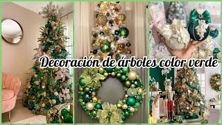 decoración de árboles navideños en color verde tendencia 2022 [upl. by Martres381]