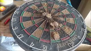 old UNICORN MAESTRO original dart board repair reface and repaint [upl. by Nile]