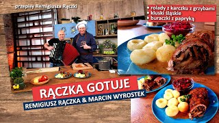 Rączka gotuje rolada z karczku z grzybami kluski śląskie buraczki z papryką [upl. by Asoj]