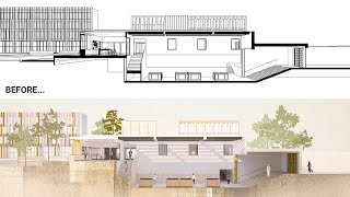 Easy Perspective Section in Architecture for Beginners [upl. by Aneeled]