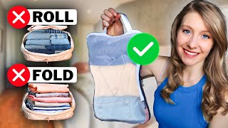 How Pack Clothes for Travel to SAVE SPACE [upl. by Natascha868]