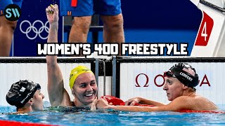 Ariarne Titmus vs Summer McIntosh vs Katie Ledecky in Womens 400 Freestyle  Paris Olympics 2024 [upl. by Chiles]