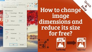 How to change image dimensions and reduce its size for free all steps  Easy way [upl. by Bandeen]