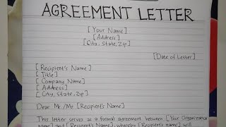 How to Write An Agreement Letter Template amp Sample  Writing Practices [upl. by Eisoj744]