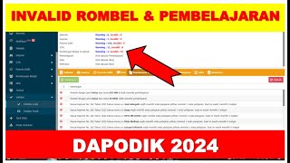 SOLUSI INVALID ROMBEL DAN PEMBELAJARAN DAPODIK 2024 [upl. by Kessia725]