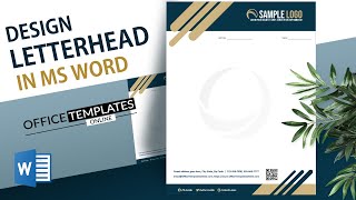 How to Create Business Letterhead Design in MS Word  DIY [upl. by Westerfield]