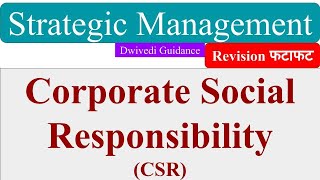 CSR Corporate Social Responsibility CSR Committee Function Schedule VII Strategic Management mba [upl. by Haase]