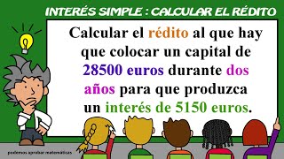 Interés Simple calcular el rédito [upl. by Jdavie]