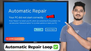 How to fix Automatic Repair Loop in Windows 71011 Your PC Did Not Start Correctly 2024 [upl. by Terrie]