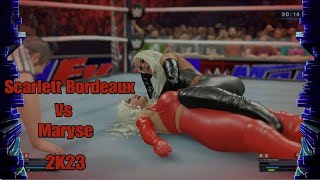 WWE 2K23 Scarlett Bordeaux Vs Maryse  20 Minute Iron Woman Match [upl. by Javler]