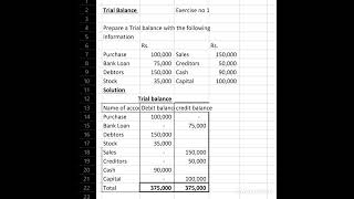 Prepare a Trial Balance  Class 11 Exercise sum no 1 [upl. by Pearlman]