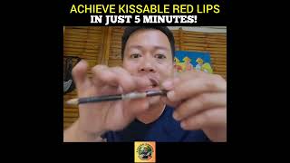 HOW TO RED AND KISSABLE LIPS IN JUST 5 MINUTES [upl. by Ahsaeym757]