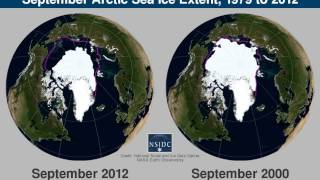 Arctic Sea Ice Extent 19792012 From NSIDC [upl. by Eenwat]