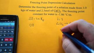 Freezing Point Depression Calculation CaCl2 [upl. by Viddah]