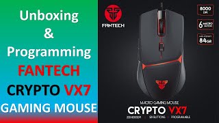 FANTECH CRYPTO VX7 Gaming Mouse Unboxing fantech [upl. by Enicul]