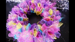 DIY Colorful Easter Deco Mesh Wreath  Quick and Easy Under 10 [upl. by Gussie]