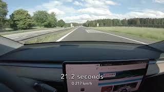 Acceleration Model Y Long Range AWD 2022  0100 kmh  0200 kmh  German Autobahn [upl. by Nalyr]