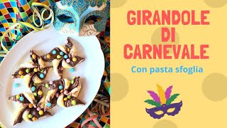 GIRANDOLE DI CARNEVALE con pasta sfoglia e Nutella  ricetta Carnevale [upl. by Fred]