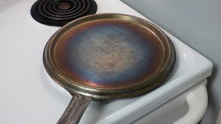 Bluing Carbon Steel Griddle Pan  Best Empire Steel Griddle  Eggs Over Easy [upl. by Retsam181]