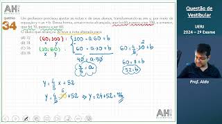 Vestibular UERJ 2024  2º Exame  Questão 34  Função do 1º Grau  Gabarito C [upl. by Osnola]