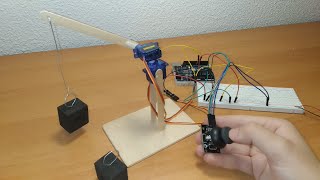 GRUA con ARDUINO  PROYECTO con servomotores  Para principiantes Explicado paso a paso [upl. by Ynnav770]