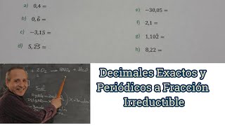 Decimales Puros y Periódicos a Fracción Irreductible [upl. by Coopersmith]