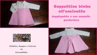 Cappottino per bimba alluncinetto tutorial parte 13 [upl. by Atinob]