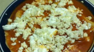 RECETA DE RICAS ENTOMATADAS CON TORTILLAS HECHAS A MANOENCHILADAS ROJAS [upl. by Candi786]