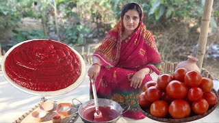 ঘরেই তৈরি করুন বাজারের থেকেও ভালো টমেটো সস how to make tomato ketchup tomato sauce without vinegar [upl. by Mella]